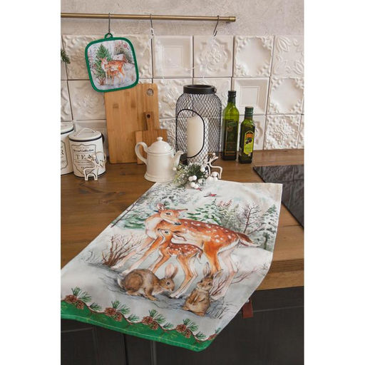 Полотенце Олени ТМ Этель: Новогодний лес, 40 67 см, 100 % хлопок, саржа, 190 г/м  фото 8