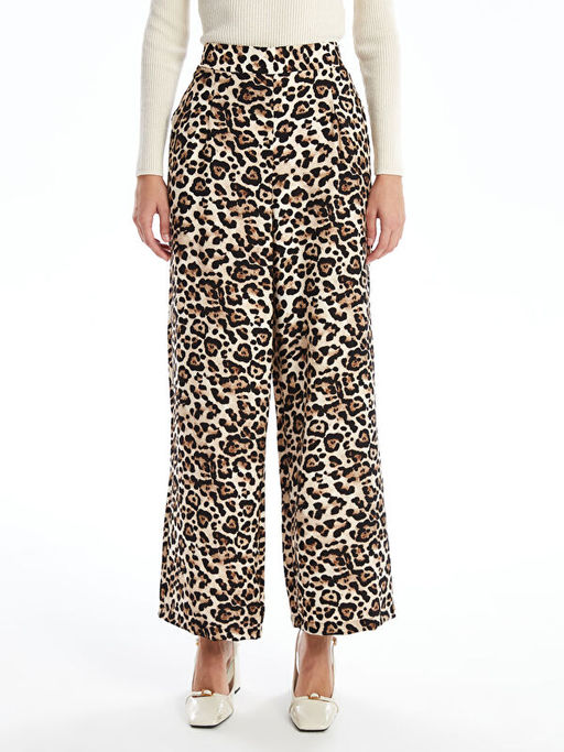 Beli Lastikli Leopar Desenli Kad?n Pantolon - Waikiki фото 2