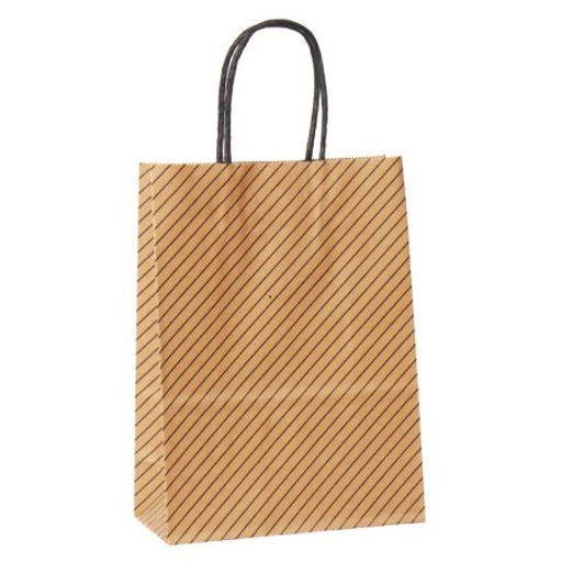 Цена за 12 шт. Пакет подарочный 16x8x22см крафт / W100S /уп 12/1500/ - Галеонтрейд фото 6