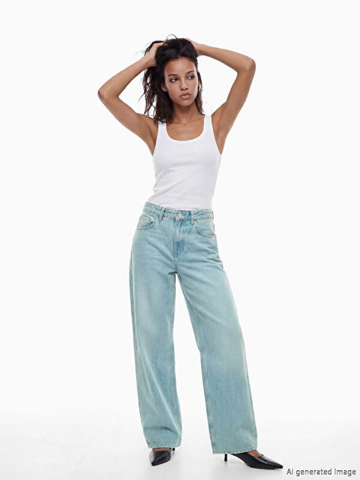 Wideleg Kad?n Jean Pantolon