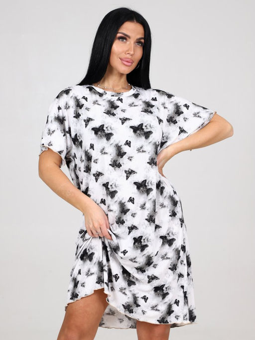 38 ТУНИКА ЖЕНСКАЯ (Бабочки на белом) - А-дина фото 2