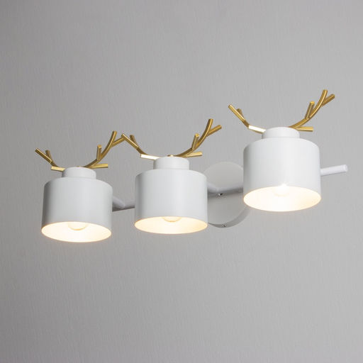 Бра «Сохата», 3хЕ27, 40 Вт, 60×15×22 см, белый с золотом