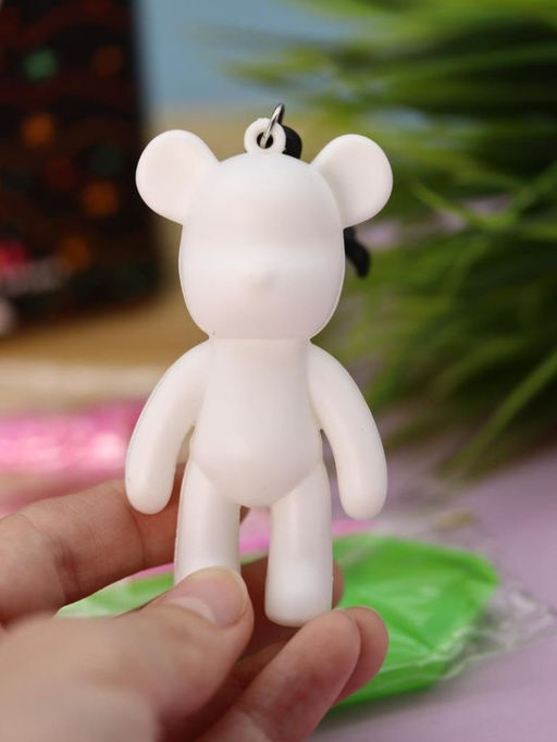 Алмазная мозаика на брелке Draw Me! Fuchsia bear, (4.5*3.5*8 см)