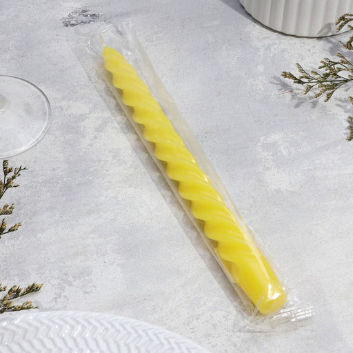 Цена за 2 шт. Свеча витая, 2.3×24.5 см, 5 ч, 50 г, жёлтая