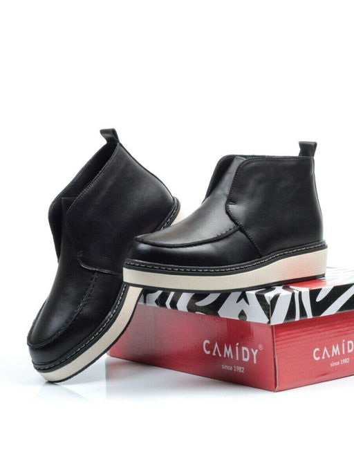 01-5173-1 BLACK Ботинки демисезонные женские (натуральная кожа, байка)