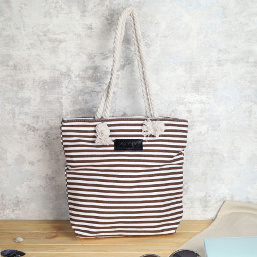 Сумка пляжная на молнии 34x32x9 см / JN002/4 /уп 1/50/коричневая - Галеонтрейд фото 2