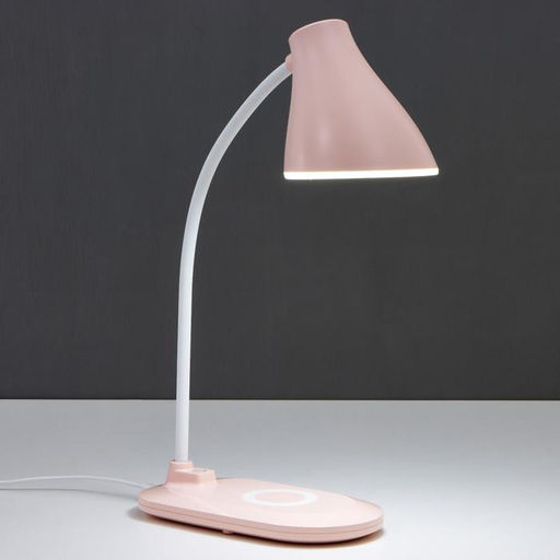 Лампа настольная RISALUX 16267/1PK, светодиодная, 3 Вт, 3 режима, USB, розовая, 9.7×18×43 см