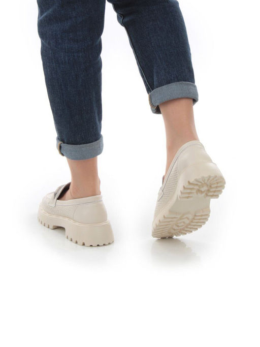 03-PDD179-2 BEIGE Лоферы женские (натуральная кожа) - Фабричный китай фото 3