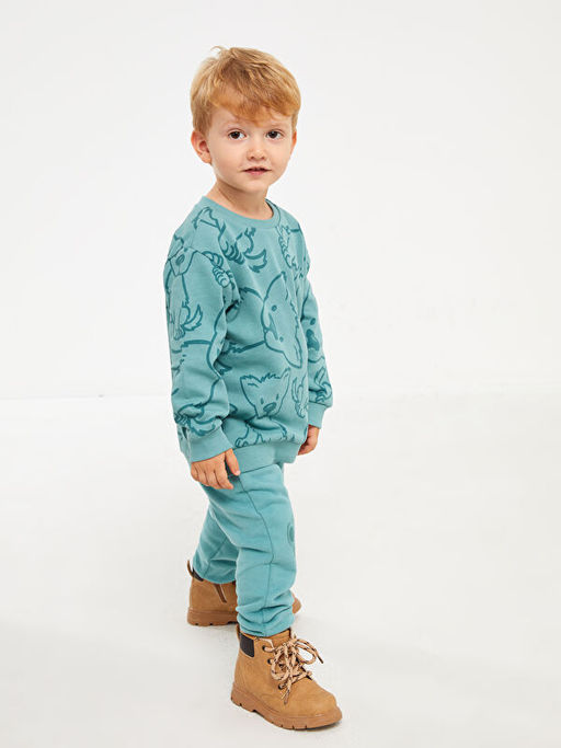 Bisiklet Yaka Bask?l? Erkek Bebek Sweatshirt - Waikiki фото 2