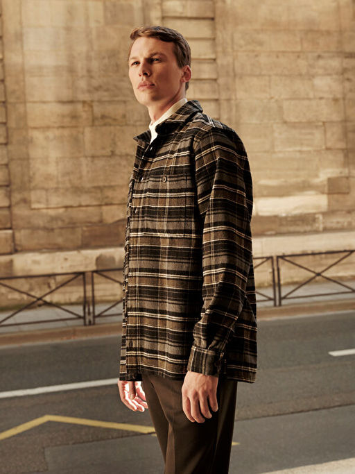 Regular Fit Uzun Kollu Ekose Gabardin Erkek G?mlek