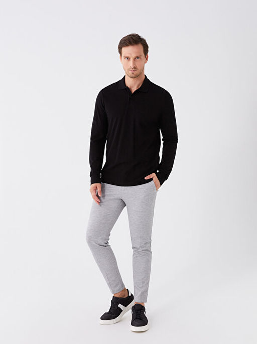 Polo Yaka Uzun Kollu Pike Erkek Ti??rt