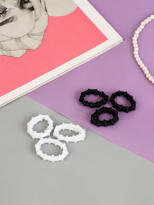 Цена за 2 шт. Резинки для волос «Махрушка», набор 100 шт., классика, 3 см, чёрно-белые