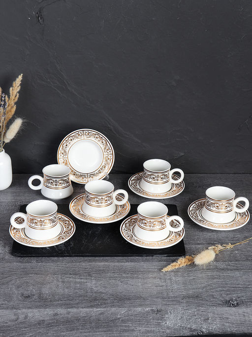 Чайный набор 12 предметов восточная форма / QZNM27 /уп 18/ с золотом - ГалеонТрейд фото 3