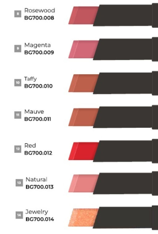 Bogenia BG700 Помада для губ Gel Lipstick тон 014,ювелирные украшения 2.2 гр фото 2