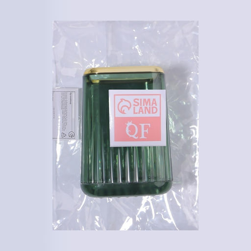 Органайзер - подставка для хранения косметики «GREEN», 11×8.2×8.2 см, зелёный/золотистый