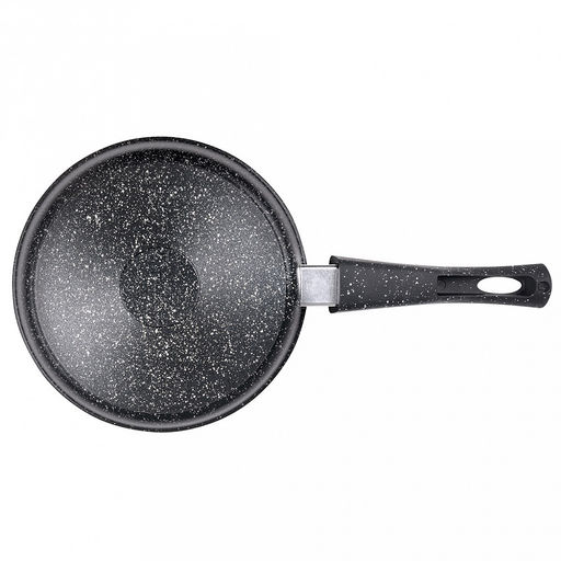 Сковорода с тефлоновым покрытием д20см "Гранит", h5,1см, s0,38см, съемная ручка из термостойкого пластика (Россия)