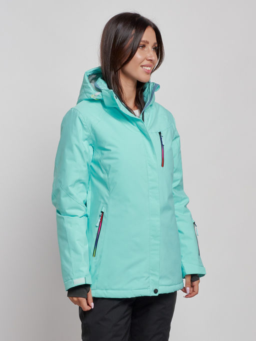 Горнолыжная куртка женская зимняя бирюзового цвета 3331Br - Chunmai фото 2