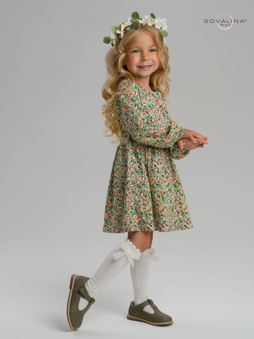 Платье Моана цветочки на хаки - Sovalina фото 22