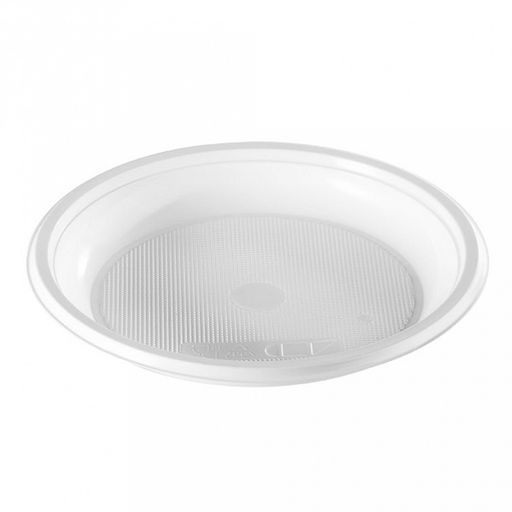 Цена за 100 шт. Тарелка одноразовая десертная из полипропилена д165мм, белый, ГОСТ Р 50962-96 (Россия)