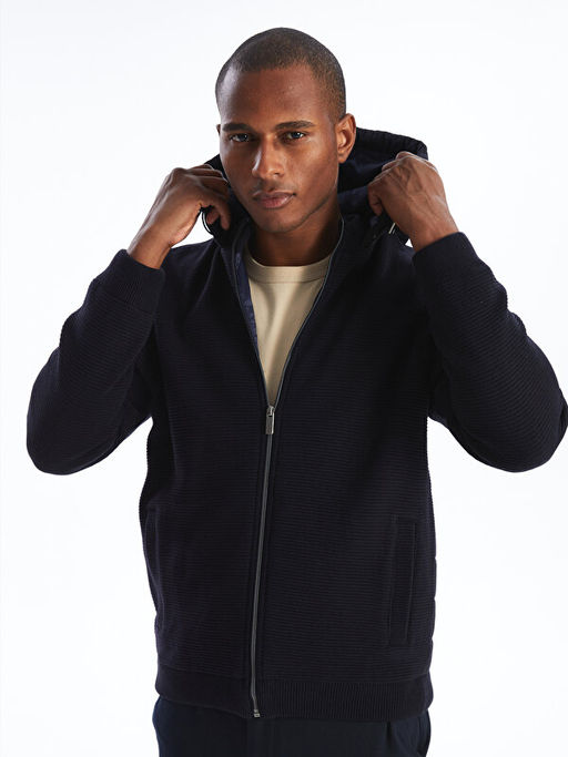 Standart Kal?p Kap??onlu Erkek Triko H?rka