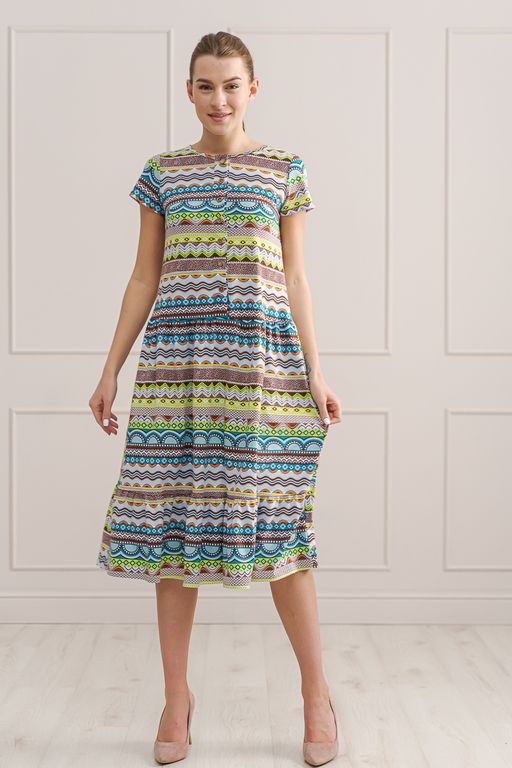 Платье женское из кулирки Кармелита Орнамент - Амадэль фото 2