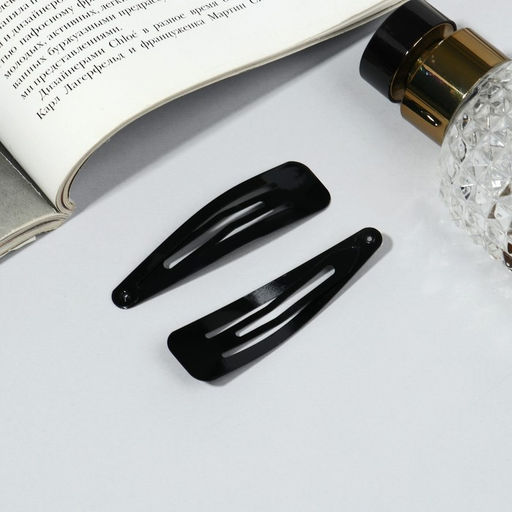 Цена за 3 шт. Заколки для волос «Классика стиль», 6.5 см, набор 12 шт., чёрные