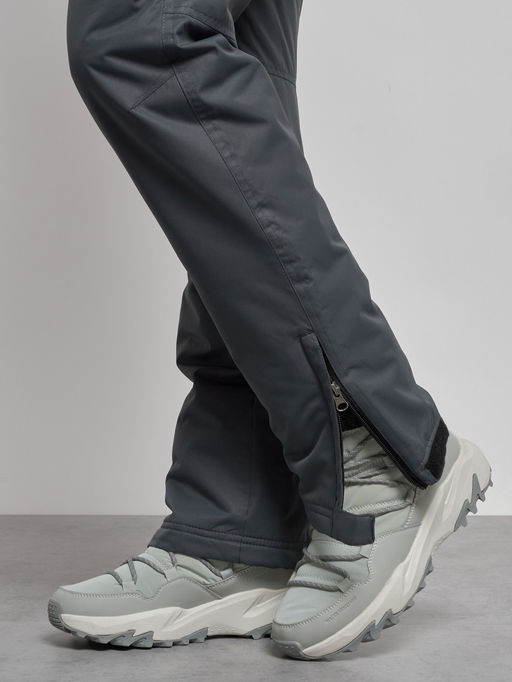 Полукомбинезон утепленный женский зимний горнолыжный серого цвета 7607Sr - Colannia фото 7