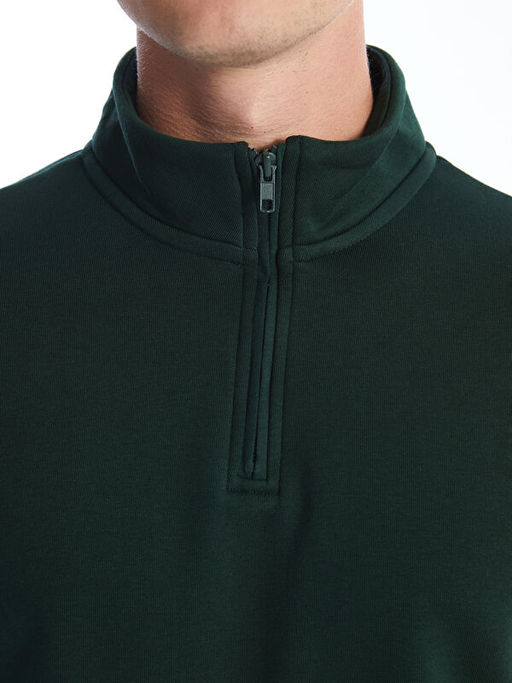 Dik Yaka Uzun Kollu Erkek Kal?n Sweatshirt