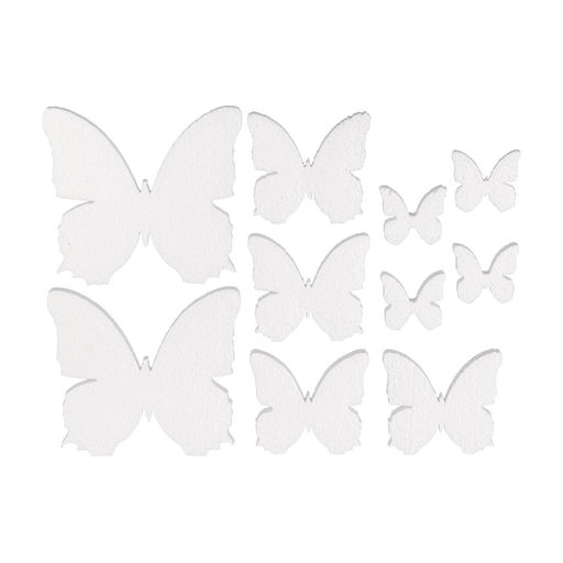 Love2art DPZ-S Заготовка для декора №014 пенополистирол 20 х 18 х 2.5 см 10 шт 01 Бабочки 40-120 мм