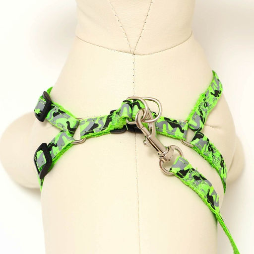 Комплект прошитый Милитари, поводок 120 х 1 см, ОГ 23-35 см, хаки - Пижон фото 4