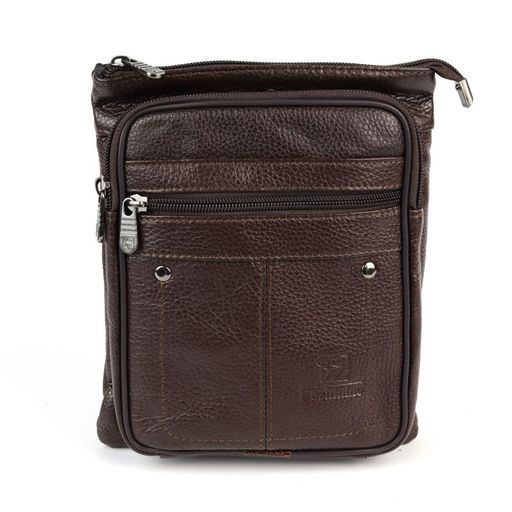 Мужская кожаная сумка F1103 Браун - Dff фото 2