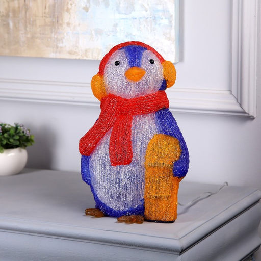 Светодиодная фигура «Пингвин» 23 × 31 × 16 см, акрил, 50 LED, 220 В, свечение белое