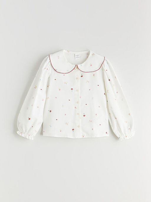 Bebe Yaka ?i?ekli K?z ?ocuk G?mlek