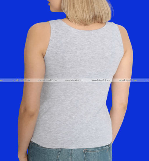 Цена за 1 шт. Майки женские Miss Emma Турция широкие бретели арт. 10023 СЕРЫЕ