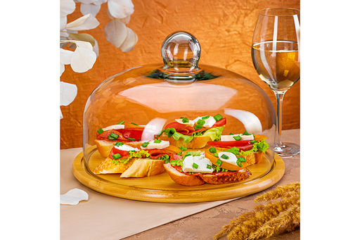 Блюдо сервировочное 29,2*29,2*19,5 см + стеклянная крышка - Elan gallery фото 5