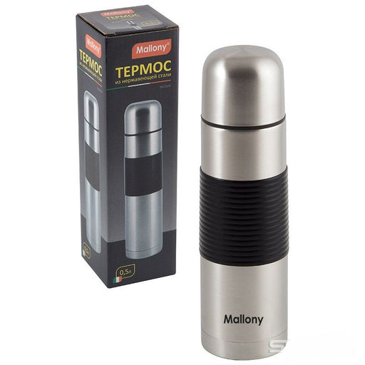 Термос Mallony NUOVO 0,5л нерж сталь с силикон.вставками арт 005232