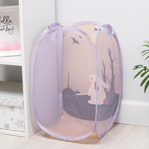 Корзина для игрушек Доляна Зайка, складная, 323252 см, сиреневая  фото 4