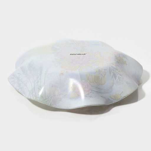 Салатник Доляна «Весенний роман», 600 мл, 19×3.7 см, стекло, голубой