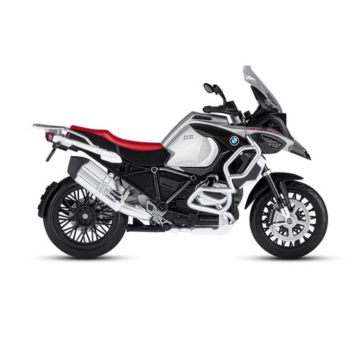 Мотоцикл металлический BMW R1250 GS Adventure 1:12, свободный ход колёс, серебристый