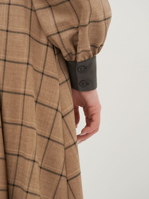 Платье с контрастным воротником и поясом - Tantino фото 5