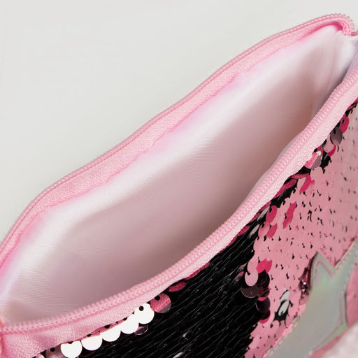 Сумка детская с пайетками Звёздочка на молнии, цвет розовый, 17,5х0,5х14,5 см - NAZAMOK KIDS фото 6