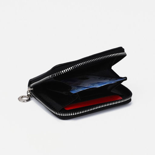 Кошелёк на молнии, отдел для карт, для монет, цвет чёрный - Simaland фото 3