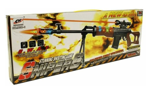 Винтовка снайпера на батарейках со светом и звуком, в коробке - Buro фото 8