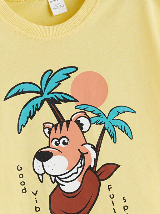 Bisiklet Yaka Bask?l? Erkek ?ocuk Ti??rt