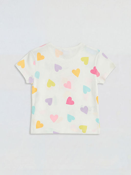 Bisiklet Yaka Desenli K?z ?ocuk Ti??rt