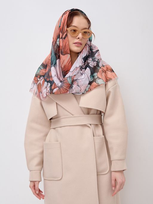 Большой, красивый двусторонний платок с рисунком в стиле арт-деко - Tantino фото 4