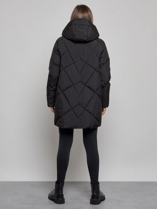 Зимняя женская куртка модная с капюшоном черного цвета 52361Ch - Holdluck фото 4