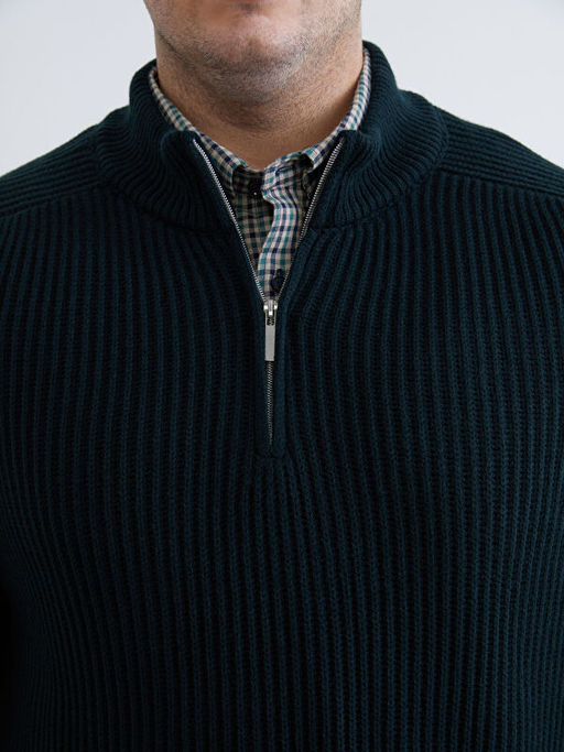 B?y?k Beden Dik Yaka Erkek Triko Kazak