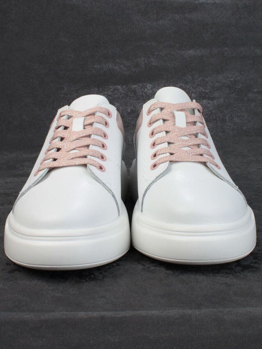 05-PDXT13-2 WHITE/PINK Кроссовки женские (натуральная кожа)