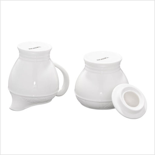 Набор сервировочный Magistro Crotone, 2 предмета: молочник 300 мл, сахарница 300 мл, фарфор, белый  фото 4